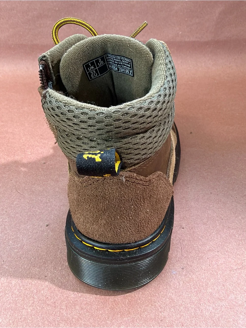 Dr. Martens Raffe Brown Kids Lace-Up Ankle Hiking Boots